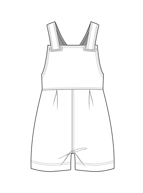 Playsuit flat sketch Design