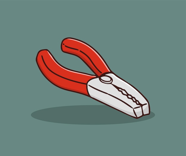 pliers tool hand drawing illustration