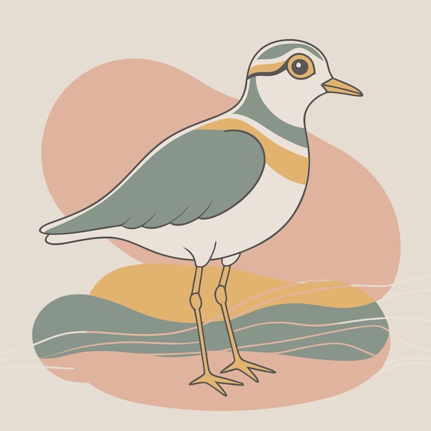 Plover Birds in color blobs vector