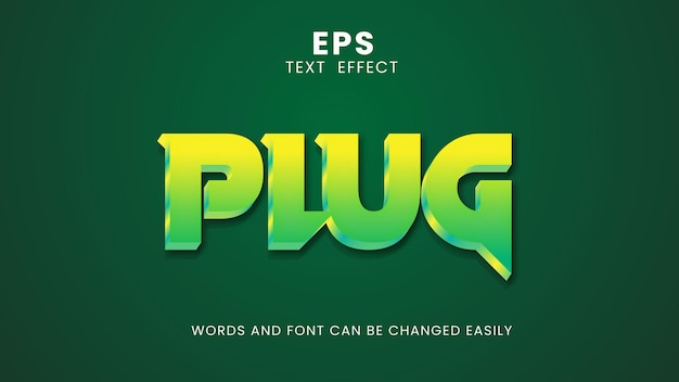 Plug 3d editable text eps style