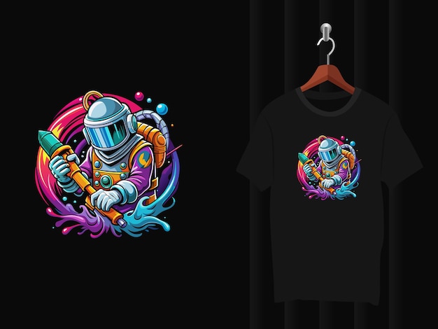 Plumber Astronaut t shirt design artwork