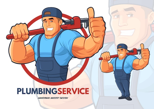 Plumber Character Design With Strong Big Arms