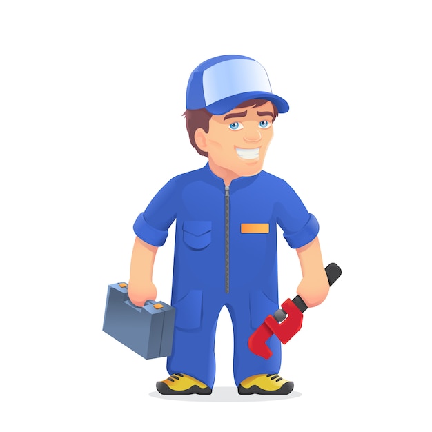 plumber holding a wrench