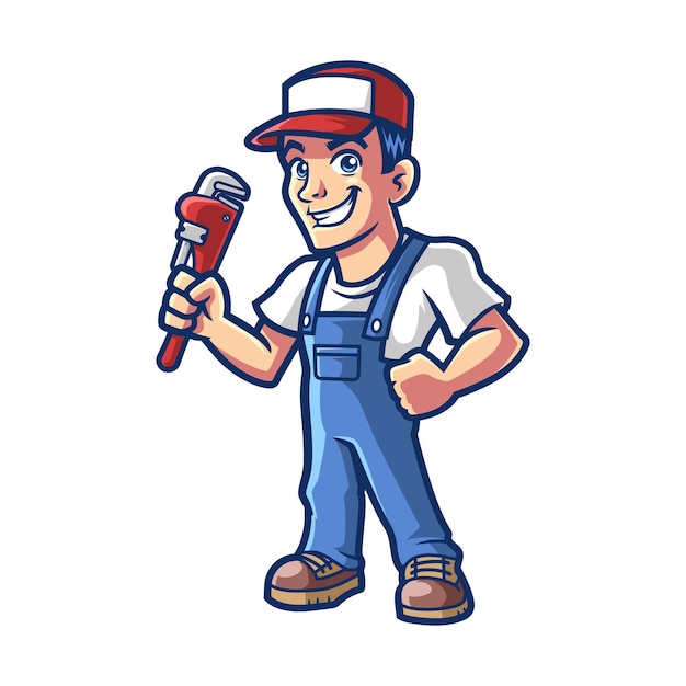 Plumber Mascot Full Body Illustration