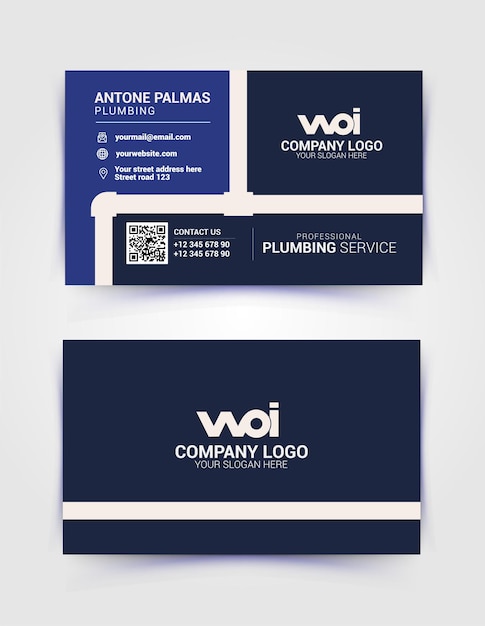 Plumber and Plumbing business card design template handyman business card design