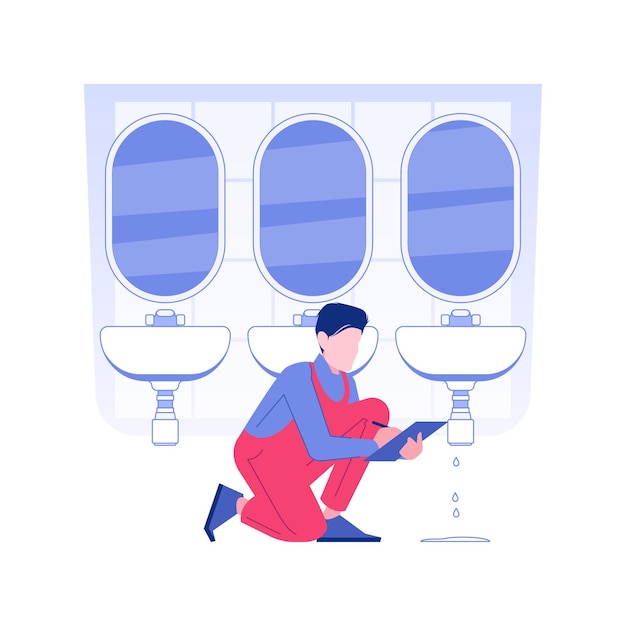 Plumbing inspection isolated concept vector illustration