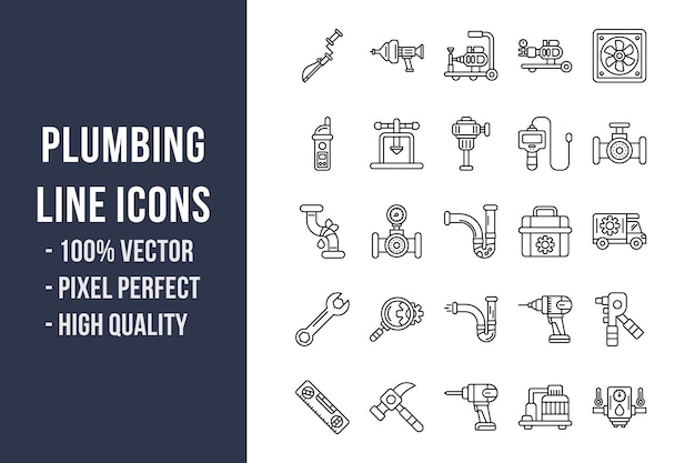 Plumbing Line Icons