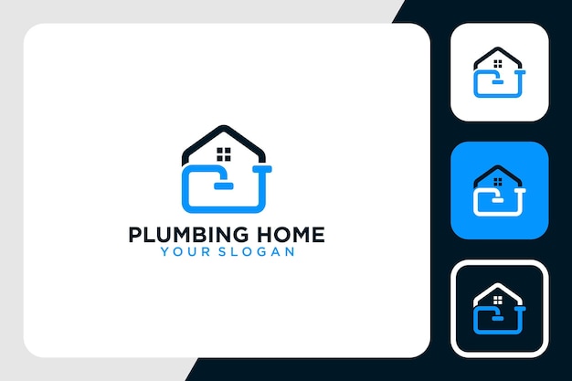 plumbing logo design with home inspiration