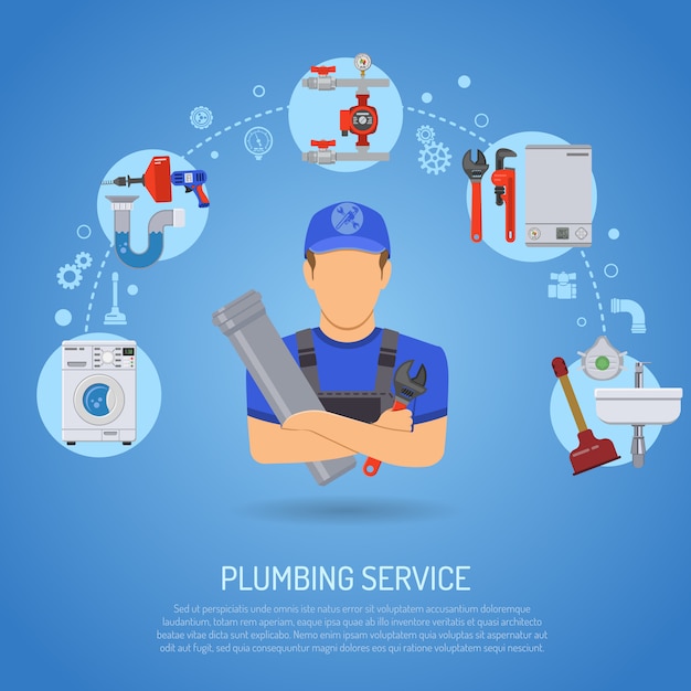 Vector plumbing service concept