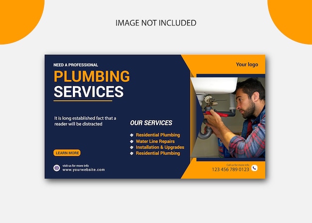 Vector plumbing service social media facebook and instagram banner