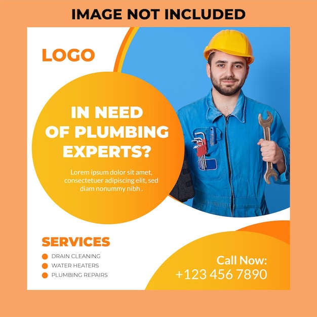 Plumbing Services Social Media Post Template