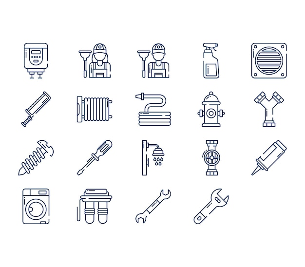 Plumbing vector set