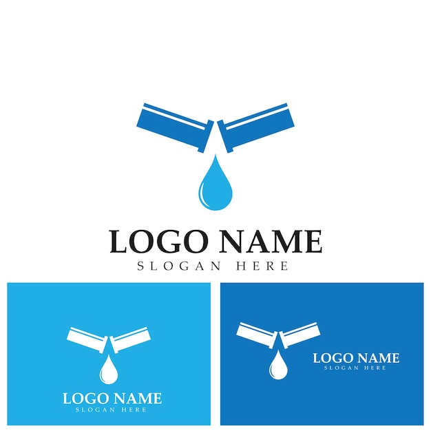 Plumbing water logo icon vector template