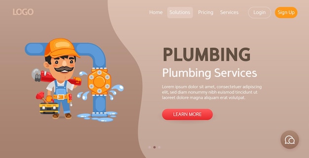 Vector plumbing website template