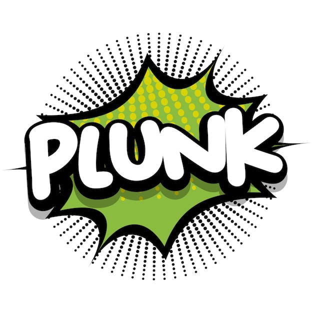 Plunk Comic book explosion bubble vector illustration