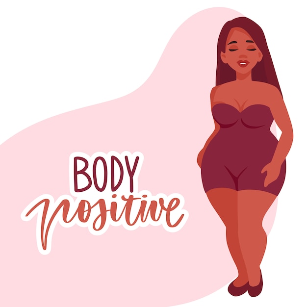 Plus size model woman dressed in swimsuits. Body positive.