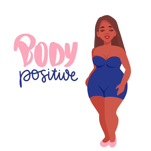 Plus size Woman dressed in swimsuits. Body positive.