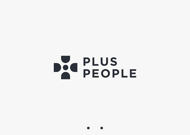 plus with people logo design vector silhouette illustration