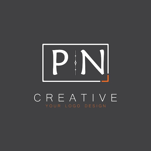 Vector pn initial monogram logo for creative with square style design