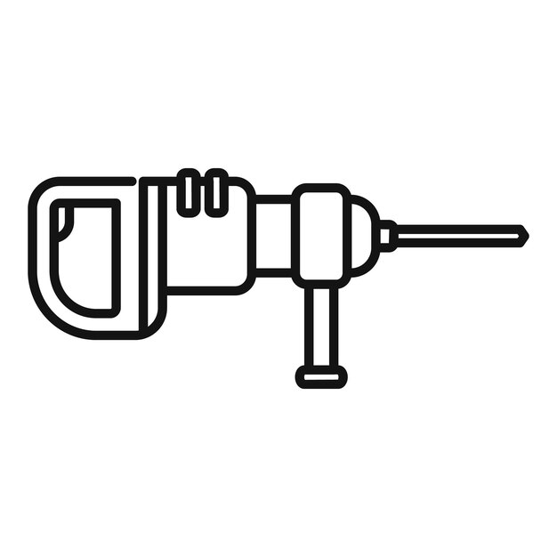 Vector pneumatic drill icon representing construction and diy projects