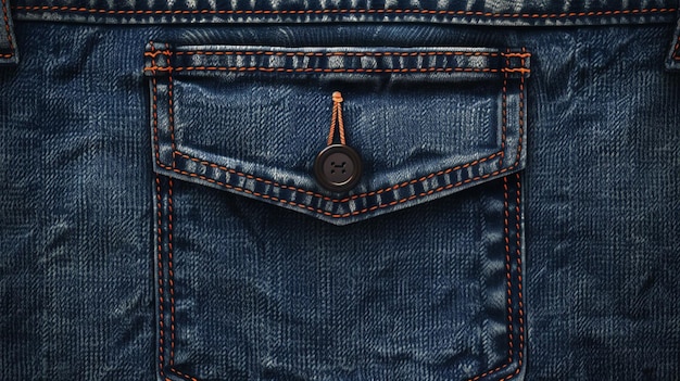 a pocket on a blue jeans