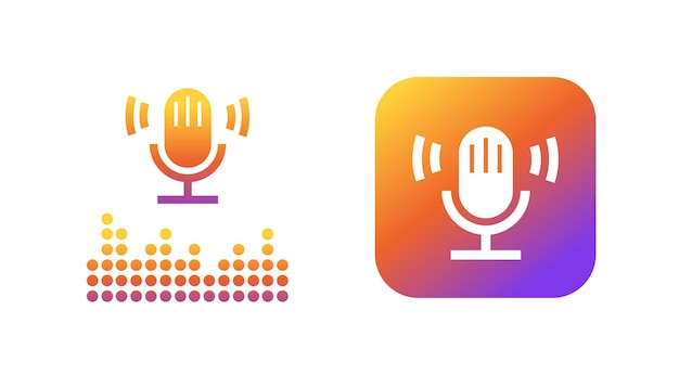 Podcast app icon or radio microphone modern design button audio sound record mobile application