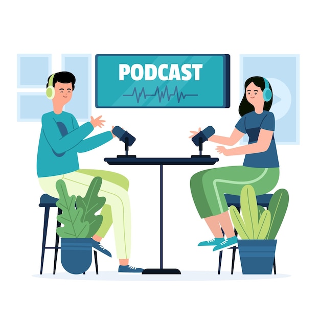 Podcast concept illustrations