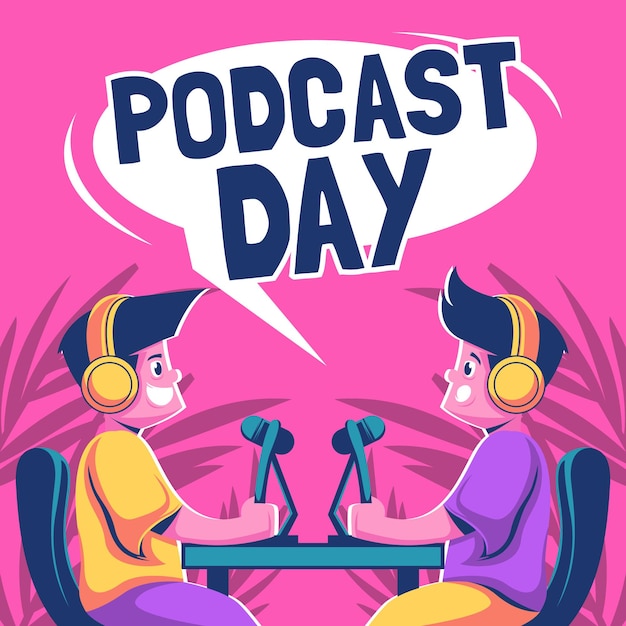 Podcast Day Illustration Concept