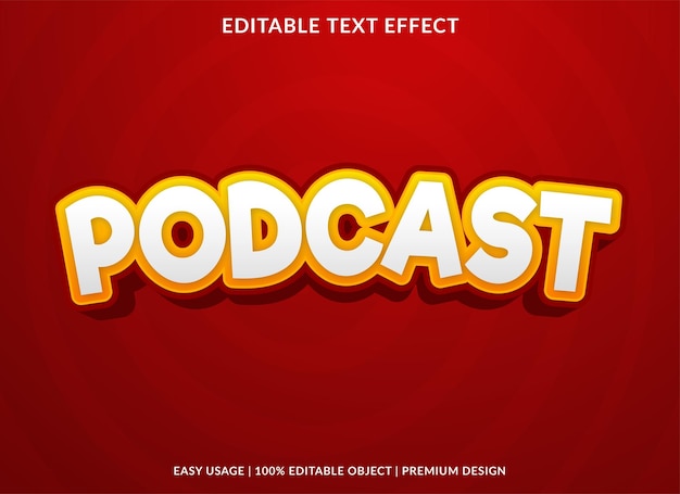 podcast editable text effect template use for business logo and brand