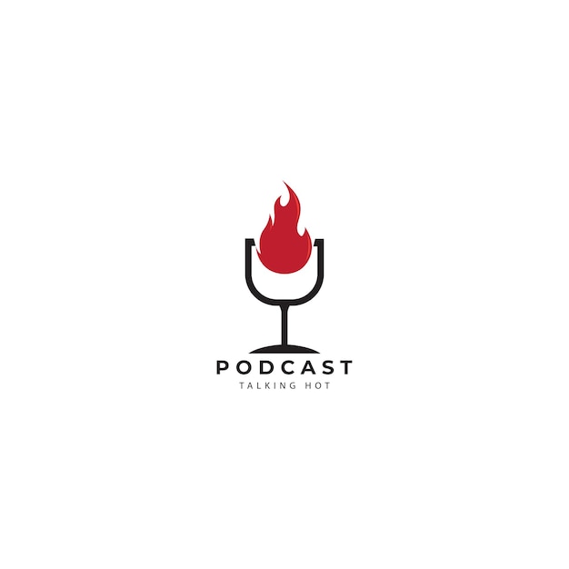 Podcast fire logo vector icon symbol illustration design template