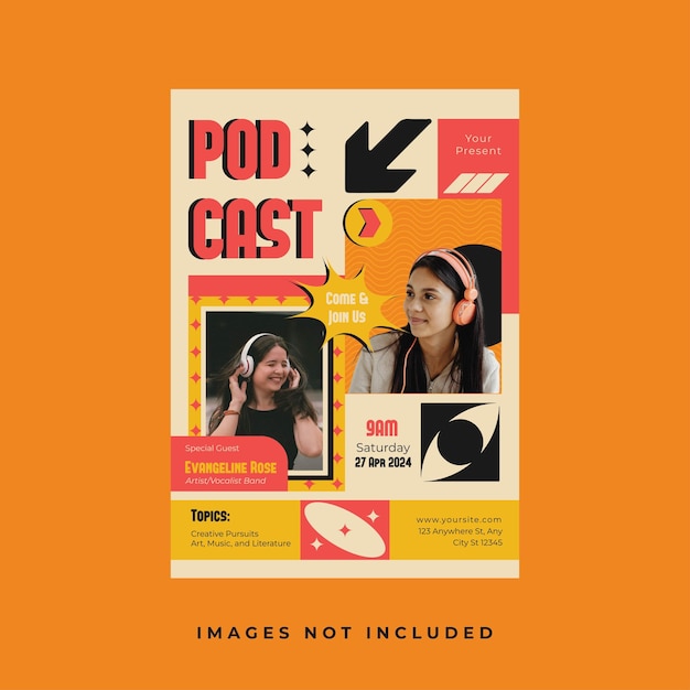 Podcast Flyer Template Design Post