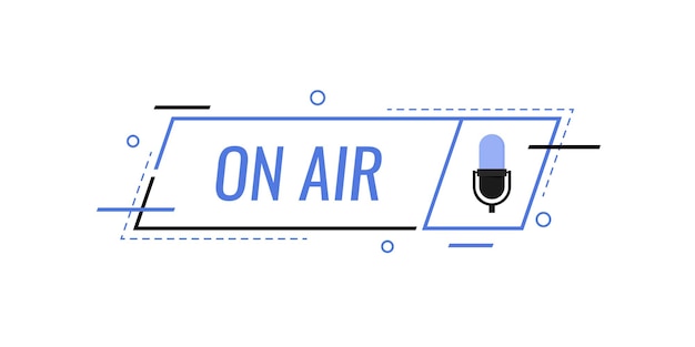 Podcast icon like on air live. concept of radio broadcasting or streaming. Modern flat style vector illustration.