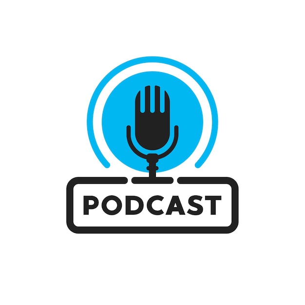 Podcast icon logo design vector