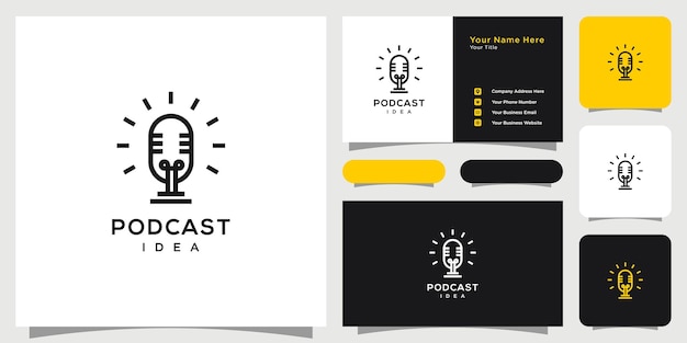 Podcast idea logo design template