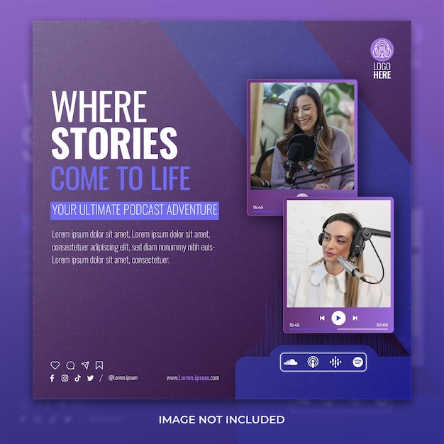 Podcast Instagram post social media template