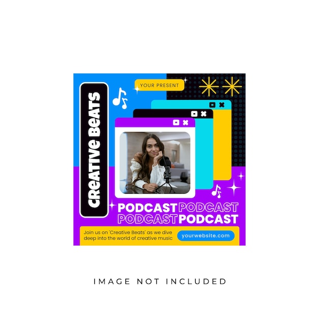 Vector podcast instagram post template design