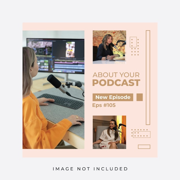 Vector podcast instagram post template