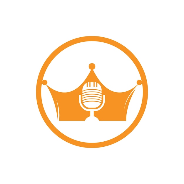 Podcast king vector logo design