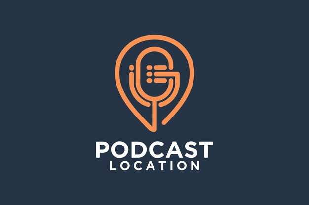 Podcast location logo design creative concept style modern part 1