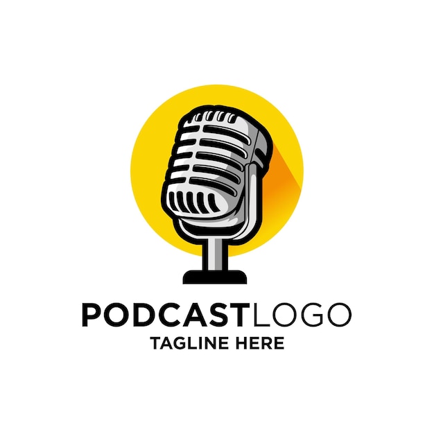 Podcast Logo Design Template Inspiration, Vector Illustration.