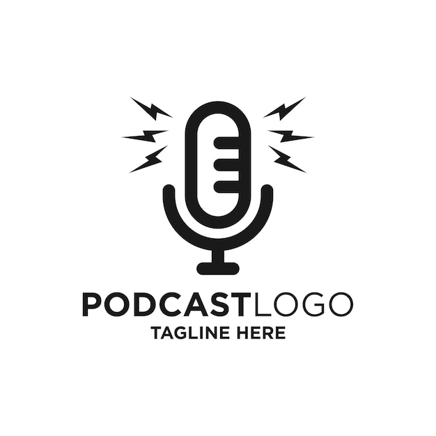 Podcast Logo Design Template Inspiration, Vector Illustration.