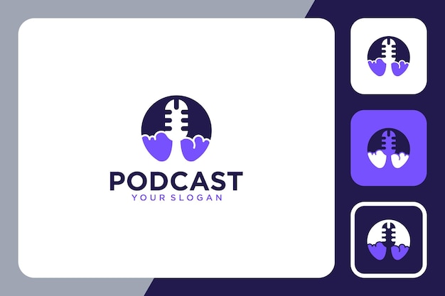 podcast logo design with slide