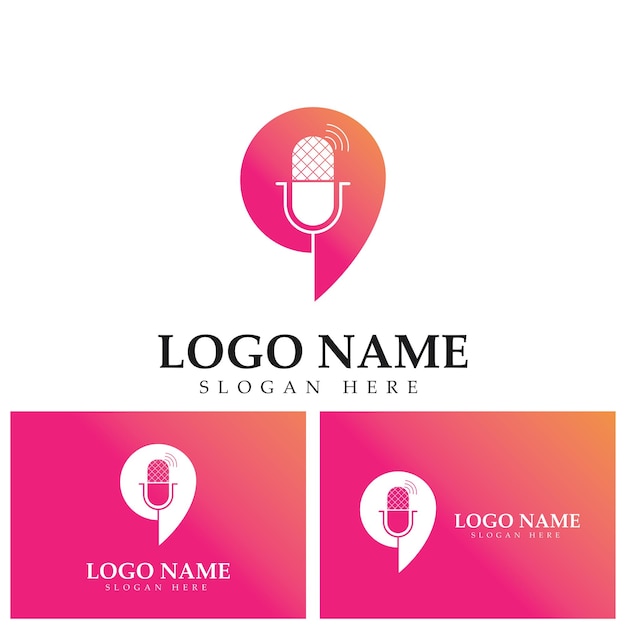 Podcast Logo icon Design Vector Template microphone symbols