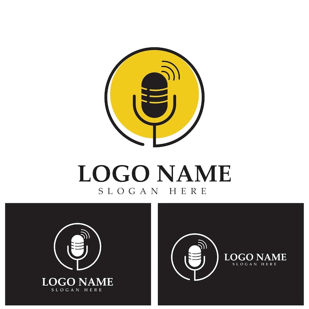 Podcast Logo icon Design Vector Template microphone symbols