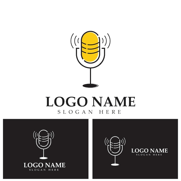 Podcast Logo icon Design Vector Template microphone symbols