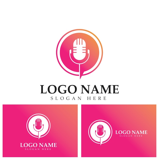 Podcast Logo icon Design Vector Template microphone symbols