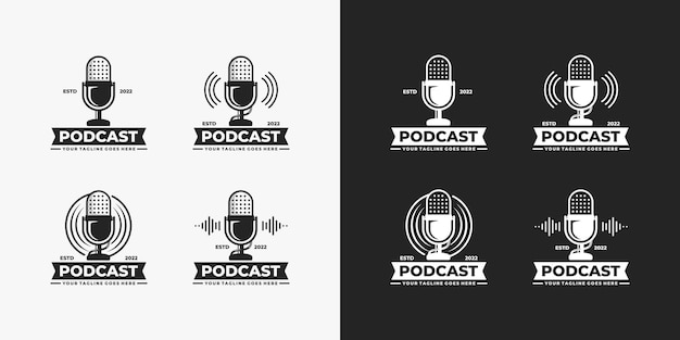 Podcast logo set