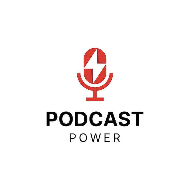 Podcast power logo template vector