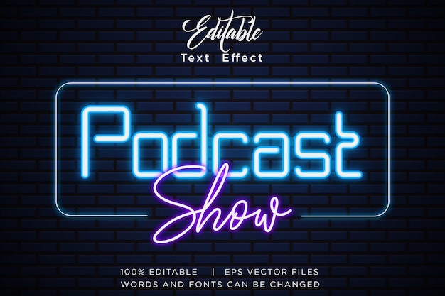 podcast show text effect