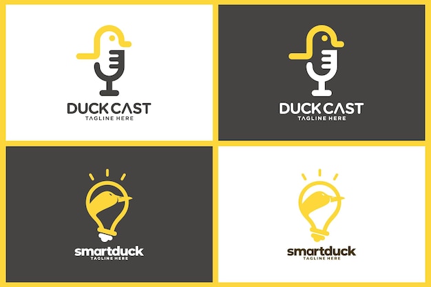 podcast and smart duck logo design